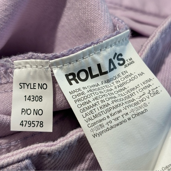 ROLLA’S Sz 28 Jeans Original High Rise Straight Tie Dye Lavender NEW WITH TAGS - Picture 12 of 12